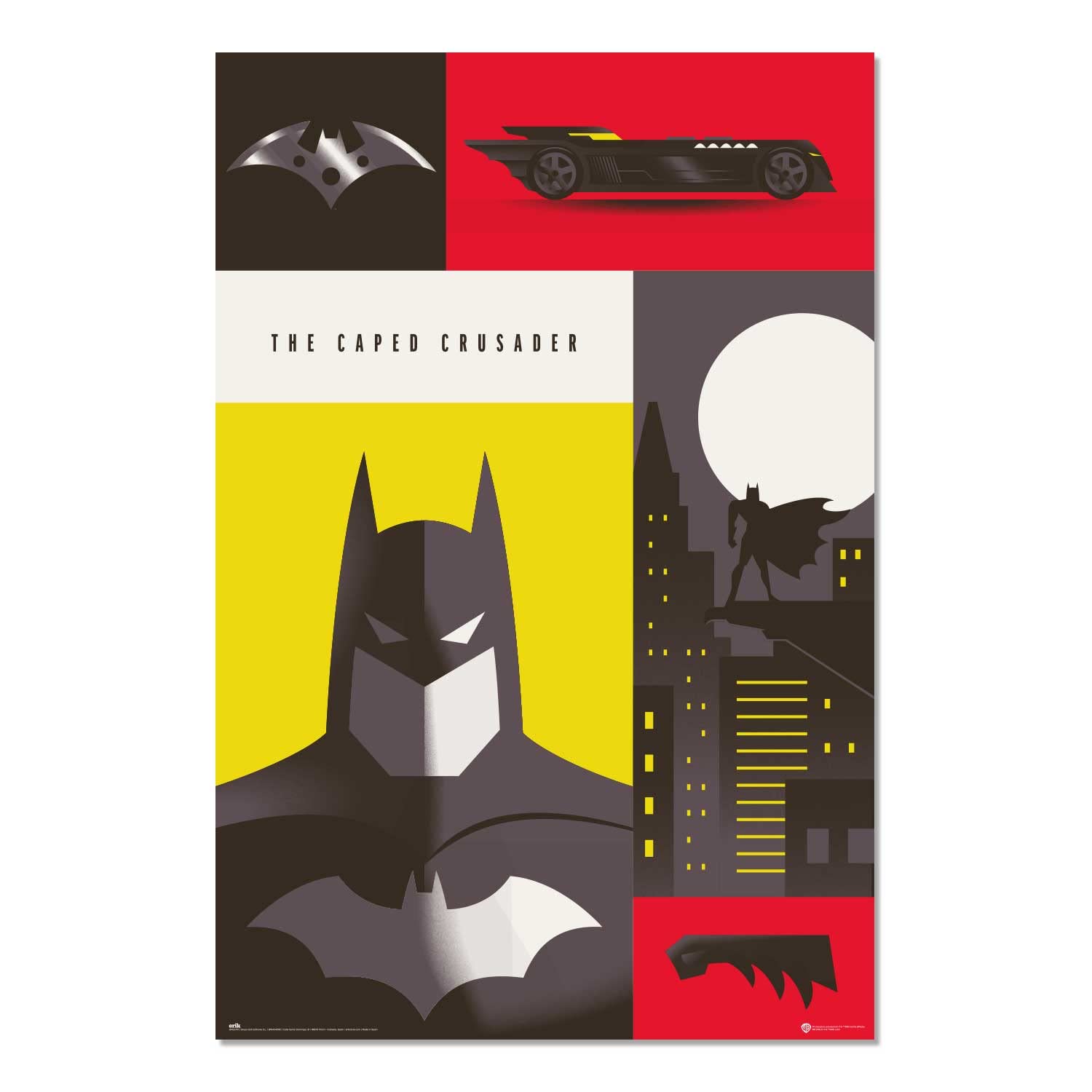 Grupo Erik Official Warner Bros. 100th Anniversary Batman Poster - 35.8 x 24.2 inches / 91 x 61.5 cm - Shipped Rolled Up - Cool Posters - Art Poster - Posters & Prints - Wall Posters