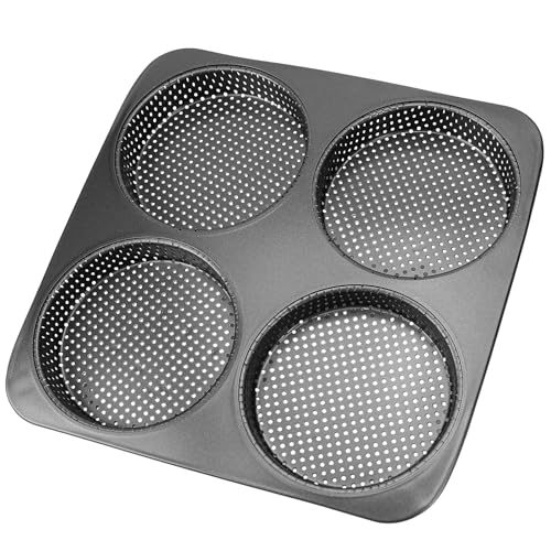 BuleVina 5 Inch Hamburger Bun Pan, Non-Stick Carbon Steel Bread