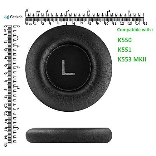 Geekria QuickFit Eiwit lederen vervangende oorkussens voor AKG K550, K551, K553 MKII koptelefoon oordopjes, headset… - Afbeelding 7