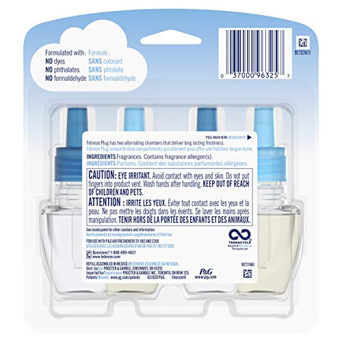 Image of Febreze Plug In Air Freshener, Odor-Fighting Scented Oil Refill, Air Fresheners for Home and Bathroom and Kitchen, Long Lasting for Strong Odors, Bora Bora Waters Scent, 0.87oz Refills, 2 Count
