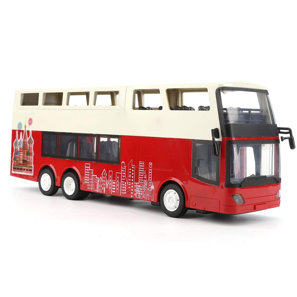 Bus Spielzeug, 1:18 Fernbedienung Doppeldecker Sightseeing Bus Wiederaufladbares Modell mit Niedlichen Aufklebern