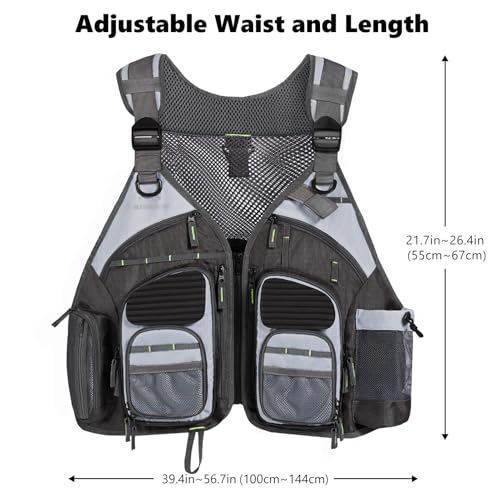 image for BASSDASH Strap Fishing Vest Adjustable for Men and Women, for Fly Bass