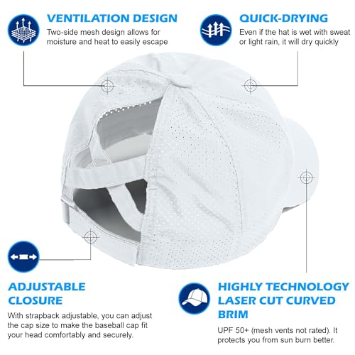 Epsoco STW-DSEHGS33GE-WHITE Criss Cross Ponytail Baseball Cap thumb #4