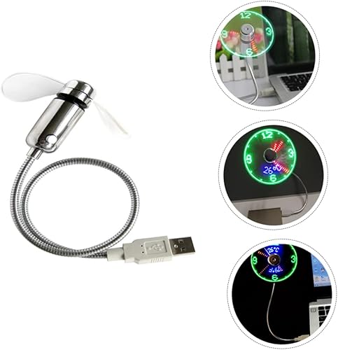 Miniatura 3 de Ventilador luminoso USB con brillo USB, acondicionador personal, reloj silencioso, mini ventilador recargable, ventilador de escritorio pequeño,