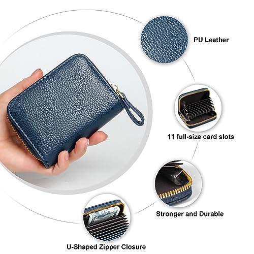 Image of Credit Card Wallet, RFID Card Case Wallet, Zipper Card Cases Holder for Men Women, RFID Blocking, KeyChain Wallet, Compact Size Card Organizer Case for Women