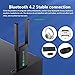 USB Bluetooth WiFi Adapter,600Mbps WiFi USB 3.0 Dual Band 5G/2.4G, Dual 2dBi Antennas, Supports Windows11/10/8/7, Wireless Adapter for Desktop Computer Network Adapters