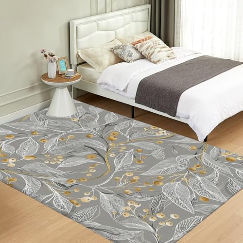 Tapis de salon gris anthracite 60x90cm à poils courts lavable - 5
