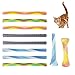 Andiker 10pcs Cat Tube Toy, 5.1inch Nylon Mesh Telescopic Folding Plastic Cat Spring Toy, Stylish Multi-Colored Cat Chew Toy, Interactive Cat Toys for Indoor Cats to Chase, Bite, and Pounce (10pcs)