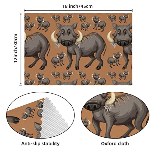 Set de table Warthogs rectangulaire antidérapant résistant chaleur x6 - 5