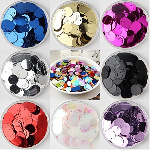 VIXDA 10g Paillette Paillette Pailletten 10mm 15mm 20mm 25mm Grote Platte Ronde Rand Gat Losse Pailletten voor Carfs Kids Dans DIY Decoratie Lentejuela