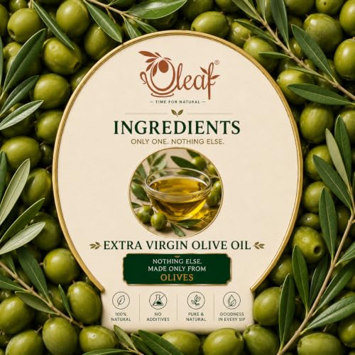 Image of OLEAF Extra Virgin Olive Oil - 250 ML Glass Bottle | Imported Pure olive oil from Greece | 100% Natural and Healthy | Premium olive oil for cooking and other uses (250 ml)