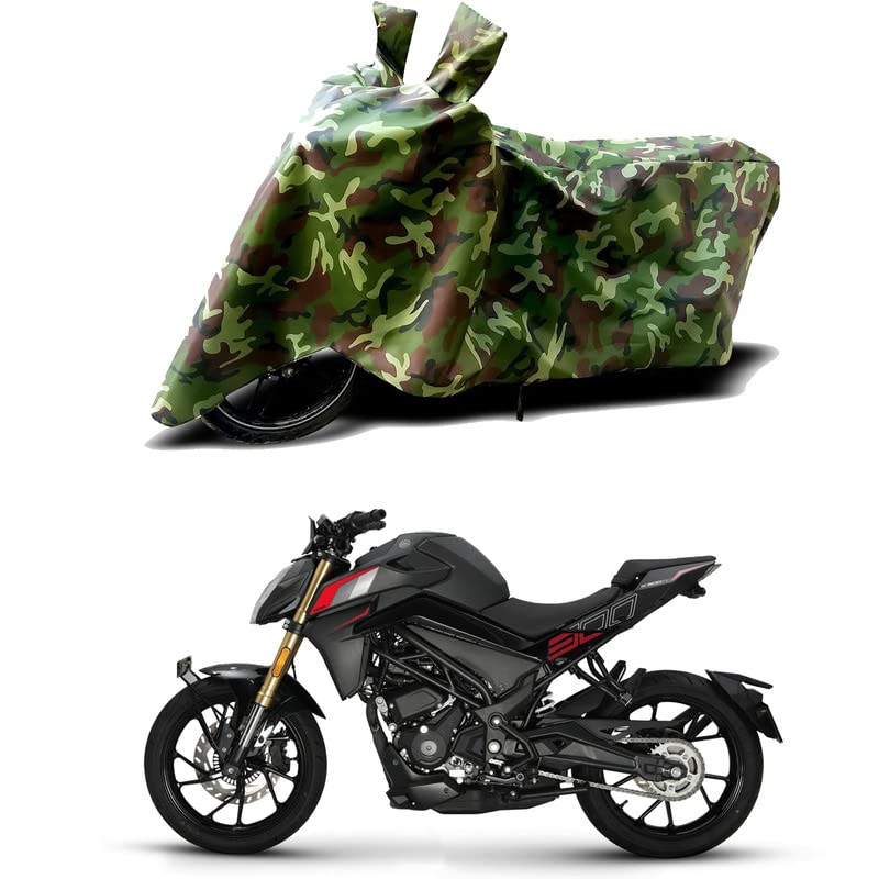 Image of 100% Water Resistant Full Bike Scooty Two Wheeler Body Cover Compatible for Keeway K300 N /UV-Rays /Heat Protection /Birds Dropping /Scratchproof /Dust Proof /Waterproof /All Varients[Green MJ]