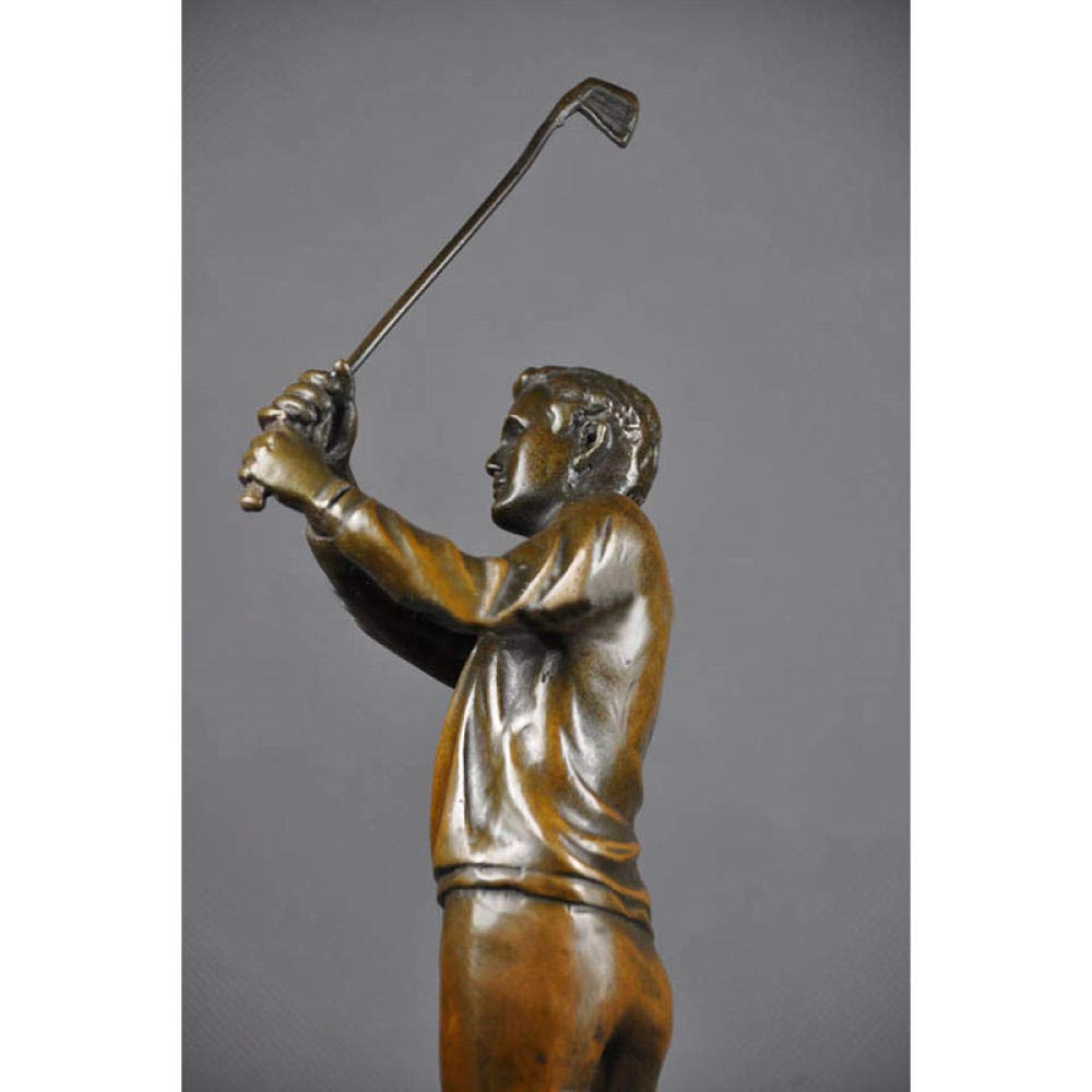Amazon.co.jp: 彫像ブロンズ男性ゴルファー像 ゴルフ演奏彫刻 銅置物
