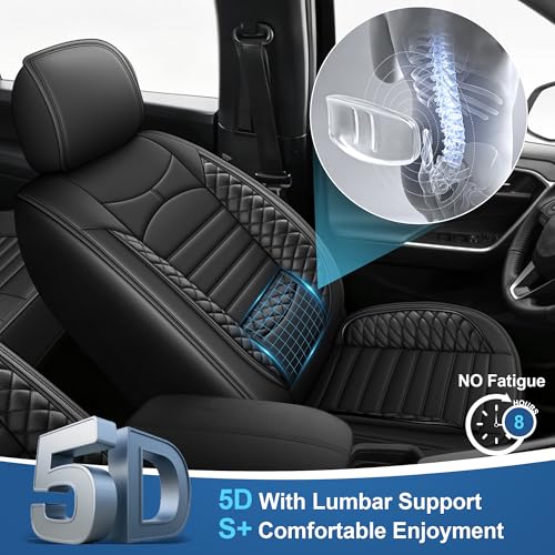 Image of For Toyota RAV4 Seat Covers 2019-2024 2025 RAV4 Hybrid /XLE(Black, 5 Seats) | Waterproof Breathable Scratch Resistant 360 Wrap Airbag Compatible