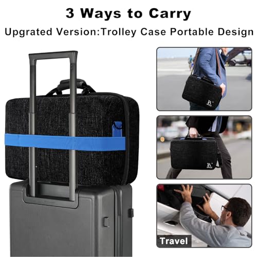 Image of jamini Hard Shell Carrying Case for PS5, PS5 Pro, Travel Case for Ps 5 Console Controller, Shockproof Protective Storage Bag for Playstation 5 Disk Digital Edition, Headset, Base, Accessories(Black)