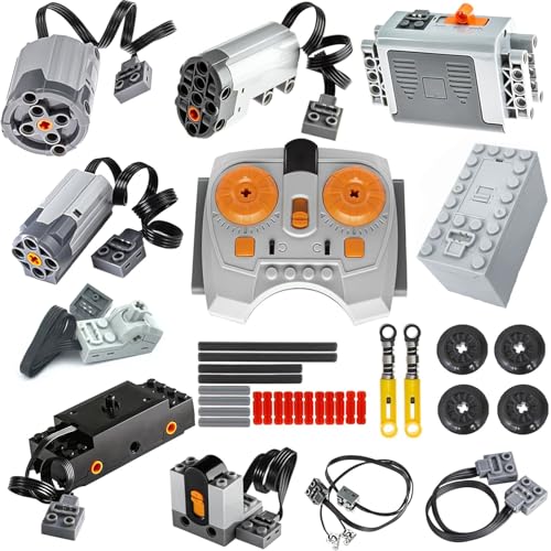 36 Pcs Technic-Motor-Kit Power Functions Motor Set Servo Change Parts Extension Remote Control Wire Compatible with Major Brands Modification Accessories Building Set