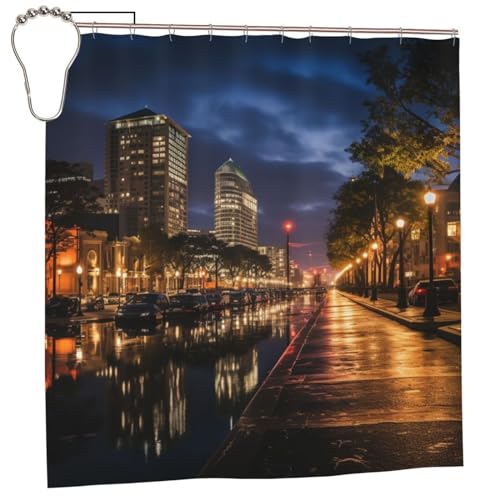 Ensemble de rideau de douche moderne Portland minimaliste lavable - 3