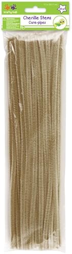 Krafty Kids GC024A, tallos de chenilla, limpiapipas, 0.236 in por 12 pulgadas, beige, 40 piezas, 14 "x 12" X Count