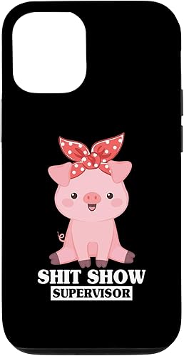 Funda para iPhone 13 Humor Shit Show Supervisor Pig Shitshow Supervisor