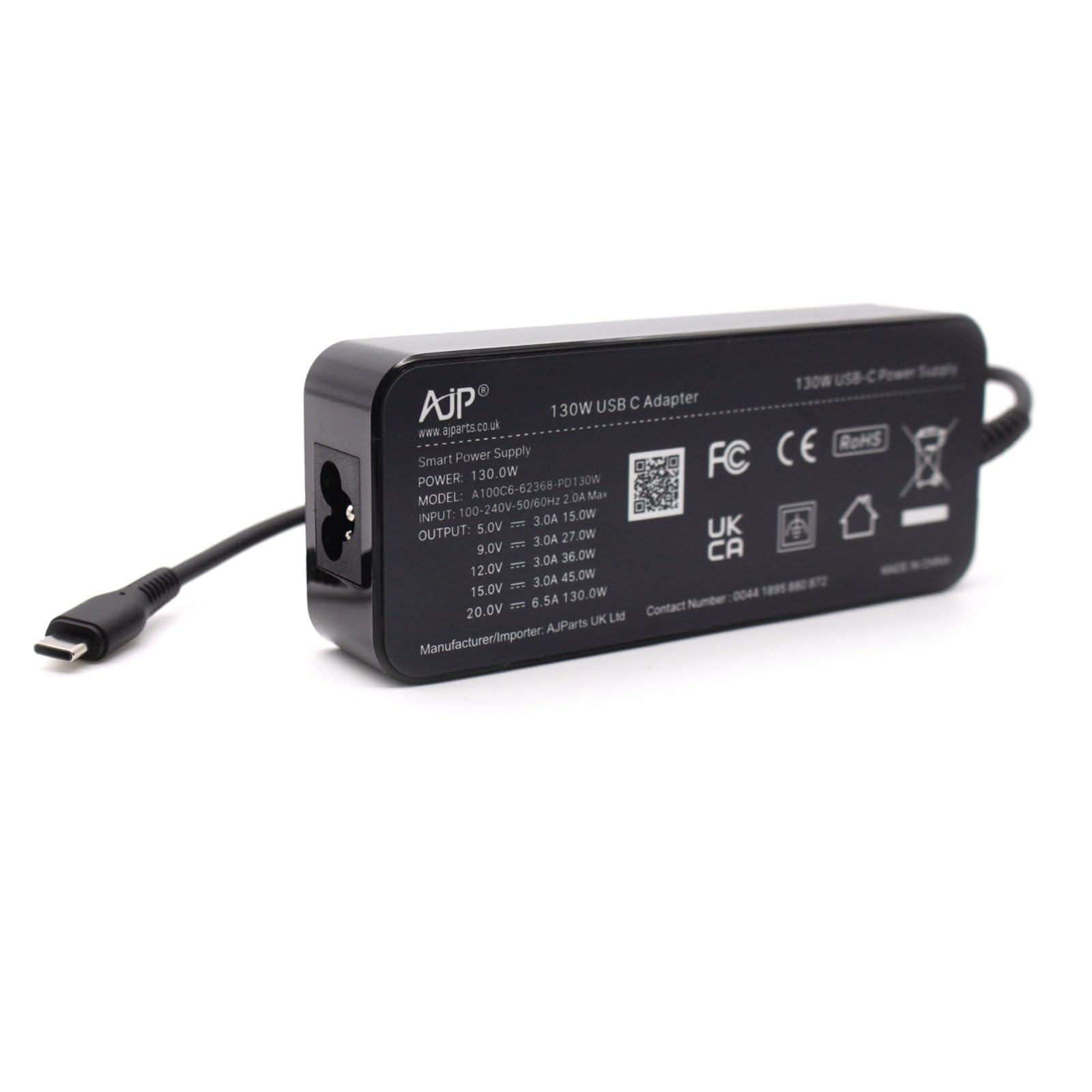 AJP 130W USB C Fast Charger for Lenovo ThinkPad E495 20NE, E595 20NF, ThinkPad X A485 20MU 20MV, A285 20MW 20MX, ThinkPad T590 20N4 20N5, ThinkPad P53s 20N6 20N6 7 Laptop TYPE 7 Laptop TYC Power