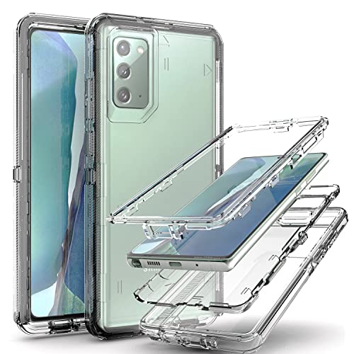 YmhxcY Galaxy Note 20 Case, Drop 3 Layer Durable Cover (No Screen Protector) Solid Rubber Case / 16ft Test Clear Case for Samsung Galaxy Note 20-Crystal Clear