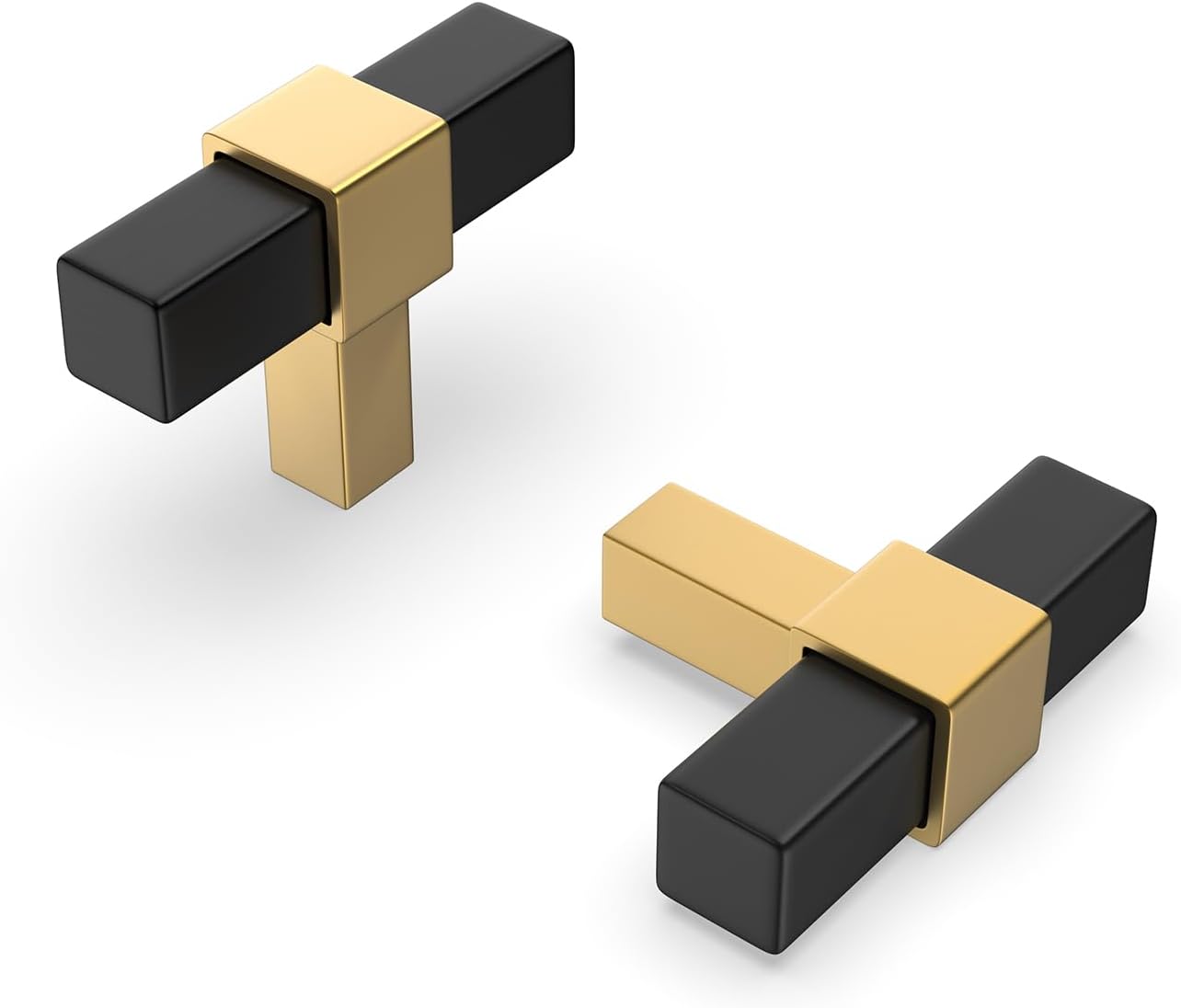 goldenwarm 25 Pack Cabinet Knobs Black and Gold Kitchen Cabinet Knobs ...