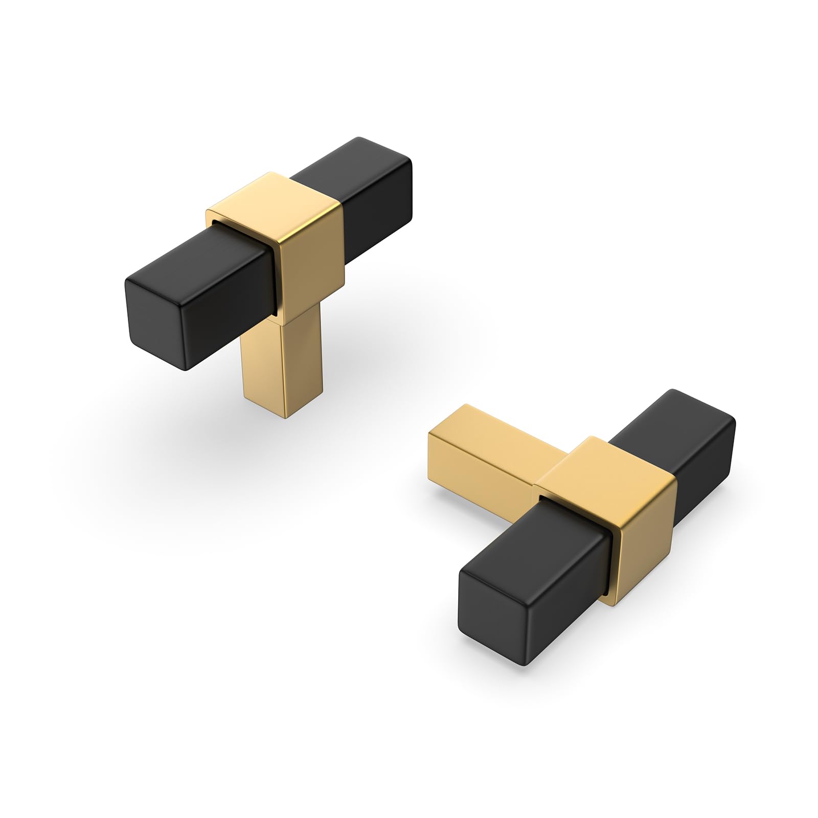 goldenwarm 10 Pack Cabinet Knobs Black and Gold Kitchen Cabinet Knobs Round Drawer Pulls for Bathroom Kitchen Bedroom, Zinc Alloy