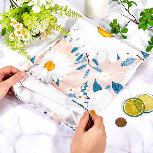 CREATCABIN Tower Fan Dust Cover Vertical Fan Cover Dustproof Protective Floor Standing Fan Cover Flower Yellow Household Tower Fan Cloth Cover Washable for Tower Sleeve Fan Decoration 24x49Inch - Image 3