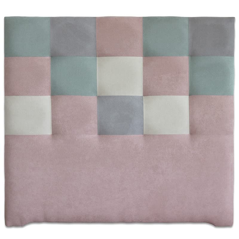 Ventadecolchones - Cabecero de Cama Tapizado en Tela Antimanchas con Capitoné Modelo Tablet Patchwork Largo de 136 x 125 cm...