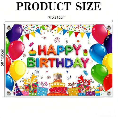 Fondo Feliz Cumpleaños 7x5ft para fotografía y fiesta miniatura 4