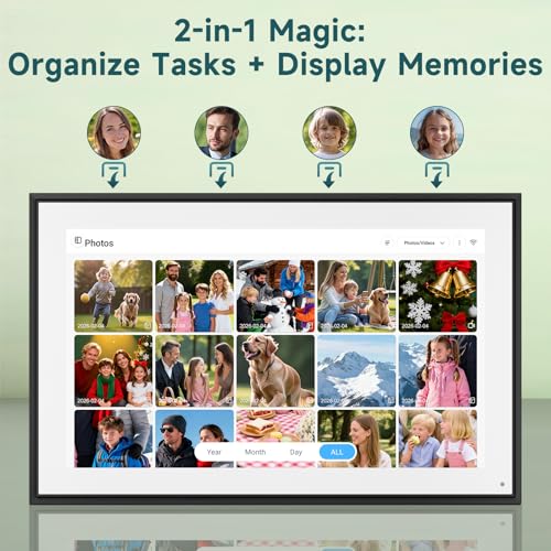 Image of 21.5 inch Digital Calendar with Chore Rewards, Touchscreen & Photo Frame