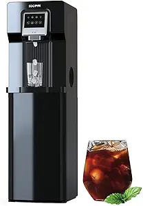 Bottom Loading Water Dispenser Cooler with Ice Maker 18lbs Daily Capability Perfect for Home Office Black (Without HOT Water)