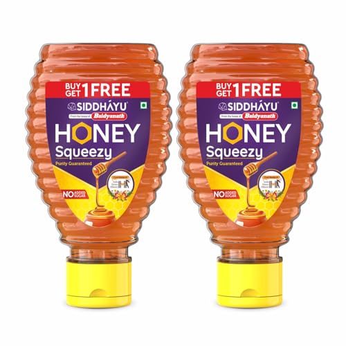 Image of Baidyanath Asli Ayurved Honey 450g squeezy (225G X 2) | Natural Immunity Booster | Pure & Wholesome - Weight Loss Support, Radiant Skin, Cough & Cold Defense | No Added Sugar