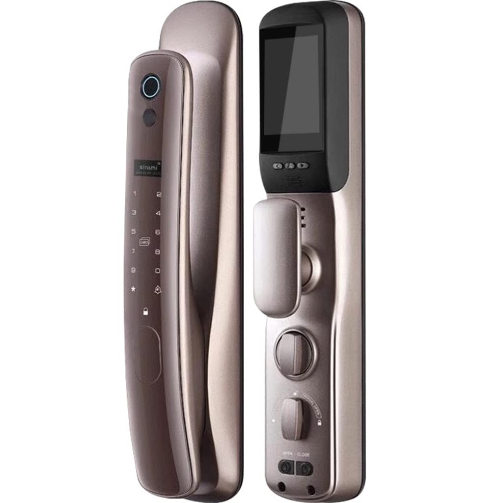 Fingerprint Smart Door Lock APP Real-time Remote Control Auto Password Key Home Electronic Digital Door Lock Color Red