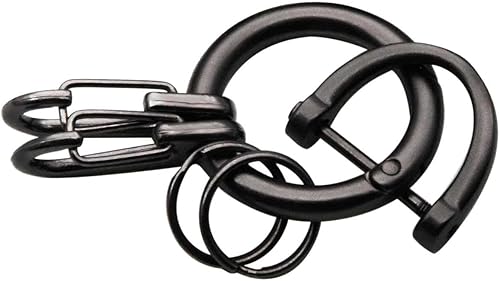 Miniatura 3 de Liangery Llavero de cuero para hombre y mujer con 5 llaveros - Drive Safely Have Fun Llavero titular para llaves