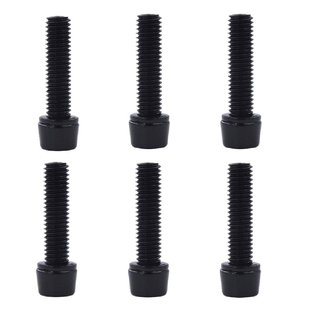6Pcs M5/6x20mm Bike Allen-Hex Tapered Stainless Bolts Screws with Washer for Road Bike Stem Bicycle-Handlebar Screws Bike Stem Parts