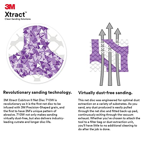 3m xtract net disc 710w 5 in 12 piece multi-pack hook and loop sanding discs 80 120 180 220 240 320 virtually dust-free assorted grades 66584