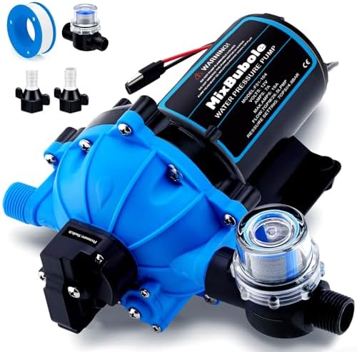 Upgraded Version] Fresh Water Pump, 12V DC Water Pump, 6.5GPM 70PSI Five Chamber Self-Priming - View #6