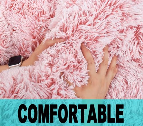 Fluffy Bean Bag Chair for Kids, 2.5FT Round Memory Foam Filled Bean Bag for Teens & Kids, Ultra Soft Faux Fur Fabric Bean Bag Chairs for Playroom, Living Room, Bedroom,Pink - Image 5