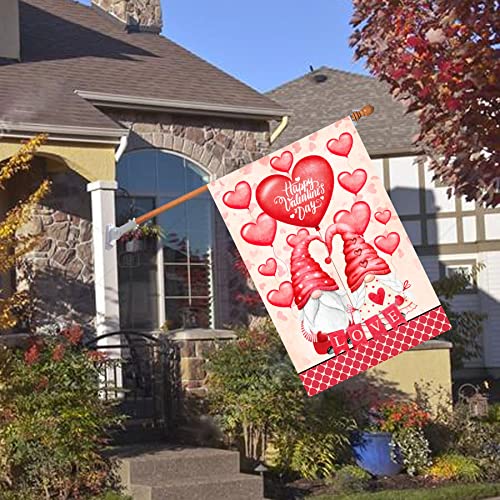 Akeydeco Valentine's Day Flag,28X40 Inch Valentine's Heart Garden Flag With Two Grommets Double Sided Printing 2 Layer Burlap Valentine Flags For Your Valentine's Day Decoration #TOP2