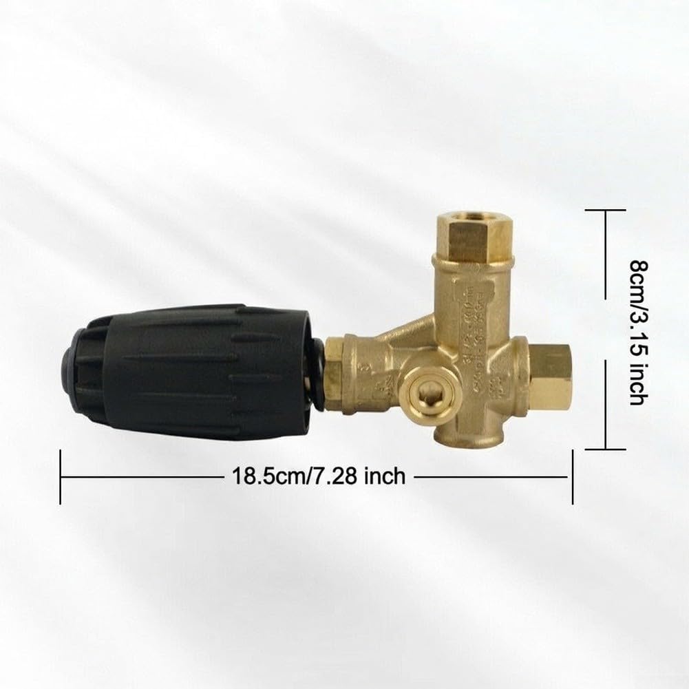 Valvola di scarico Vrt3-310 in ottone compatibile con pompe Annovi, caratteristiche manopola facile da regolare per funzionamento a 4500 Psi, capacità 10,5 Gpm, costruzione resistente per attività di