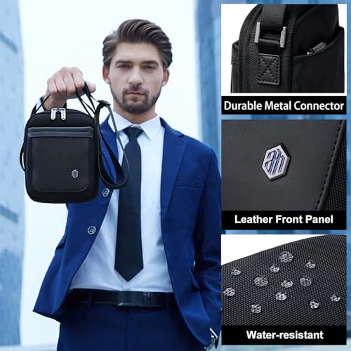 Image of Arctic Hunter Small Sling Bag for Men 2L Compact Side Bag for Mobile Lightweight Multi-pocket Passport Bag for Men Mini Cash Bag Padded Shoulder Bag for Casual Office Daily, Black