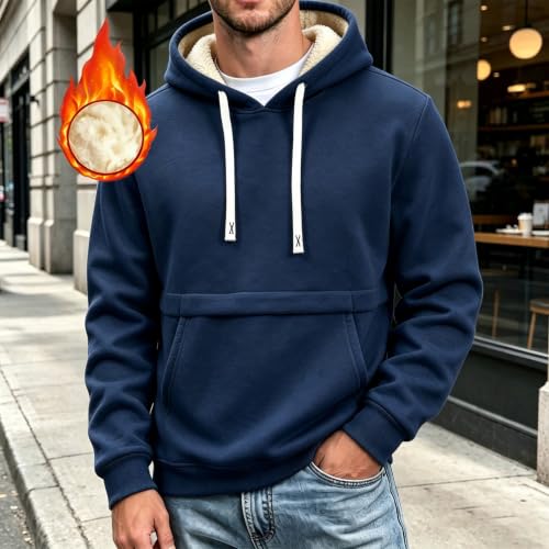 Men's Fleece Sherpa Lined Hoodie Pullover Casual Hooded Sweatshirts - image 2