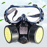 Gas Mask, Spray Paint Mask Respirator Dust Mask Single Cartridge Respirator Industrial Chemical Reusable Mask (Black