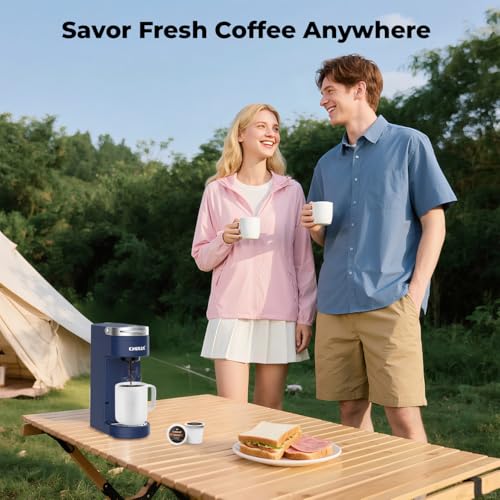 Image of CHULUX Slim Single Serve Coffee Maker for K Cup, One Cup Design, Matte Navy