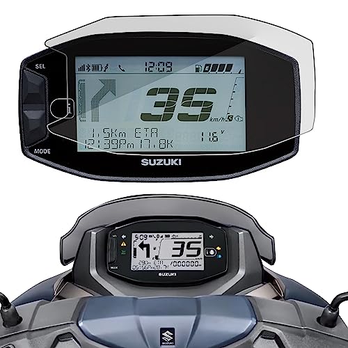 Image of FCS 9H Anti-Shock Edge-to-Edge Screen Protector Guard Compatible for Suzuki Burgman Street 125 | Enhanced Display Protection (Glossy)