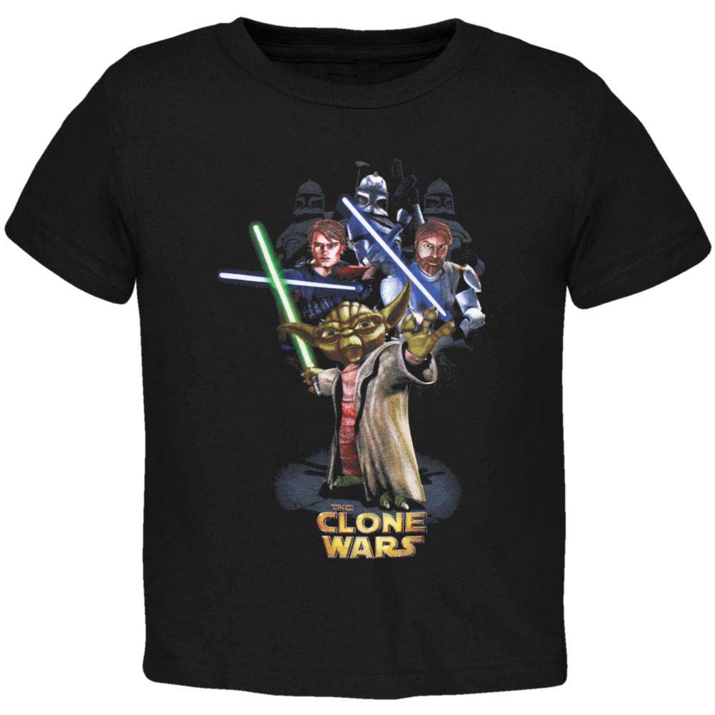 Star Wars - Maglietta per ragazzi Clone Wars Yoda e Army Juvy