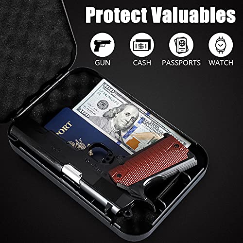 Dalmbox Gun Safe for Pistols Small Handgun Lock Box with Combination Lock Portable Travel Pistol Safe for Car, Home, Travel - Image 5
