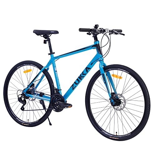 WEEROCK 700C Commuter Bike,Aluminium Alloy Frame,Shimano 21 Speeds,Disc Brake, Flat ...