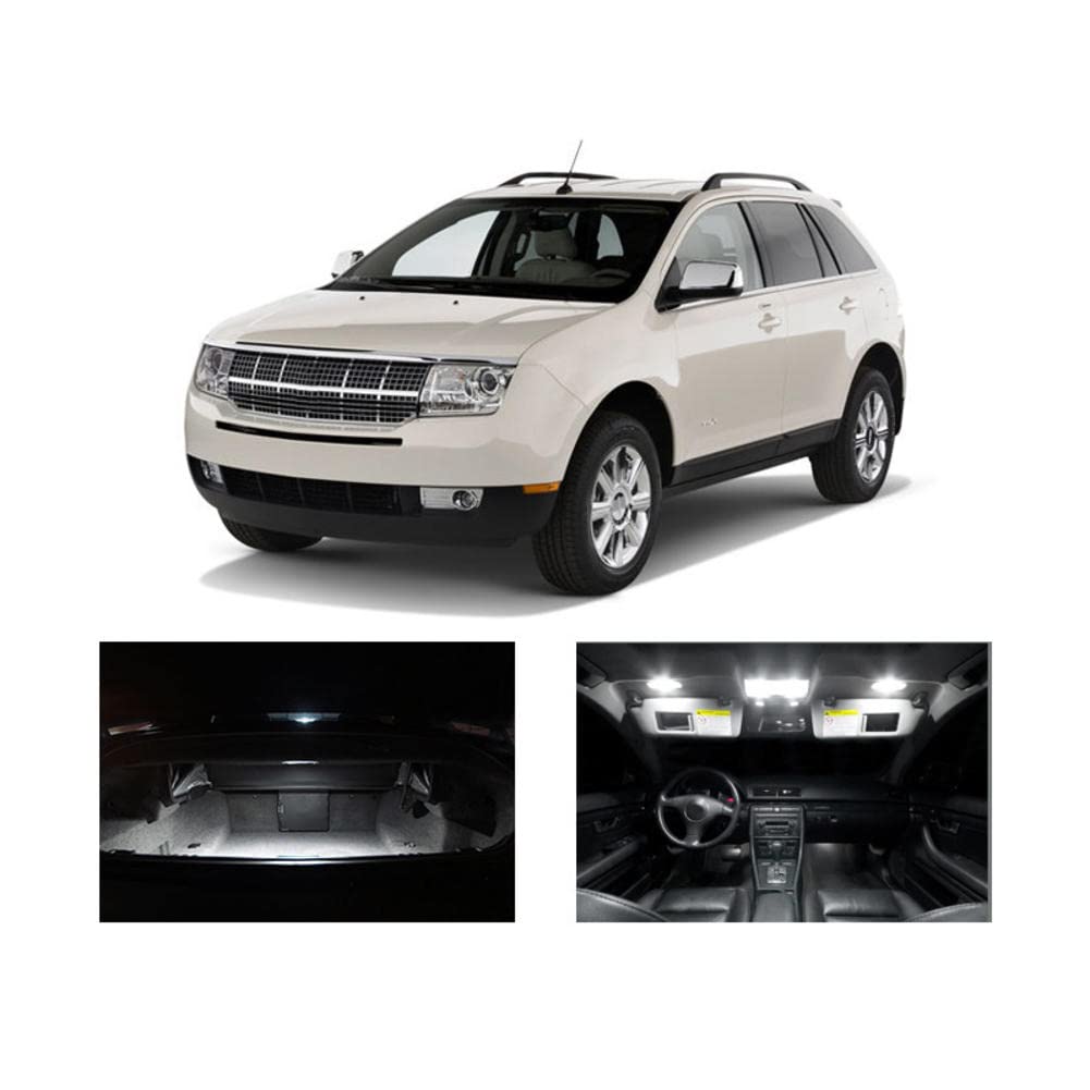 10pcs Canbus Car Accessories White Interior LED Light Bulbs Package Kit, para Lincoln MKX 2007 2008 2009 Map Dome License Lamp